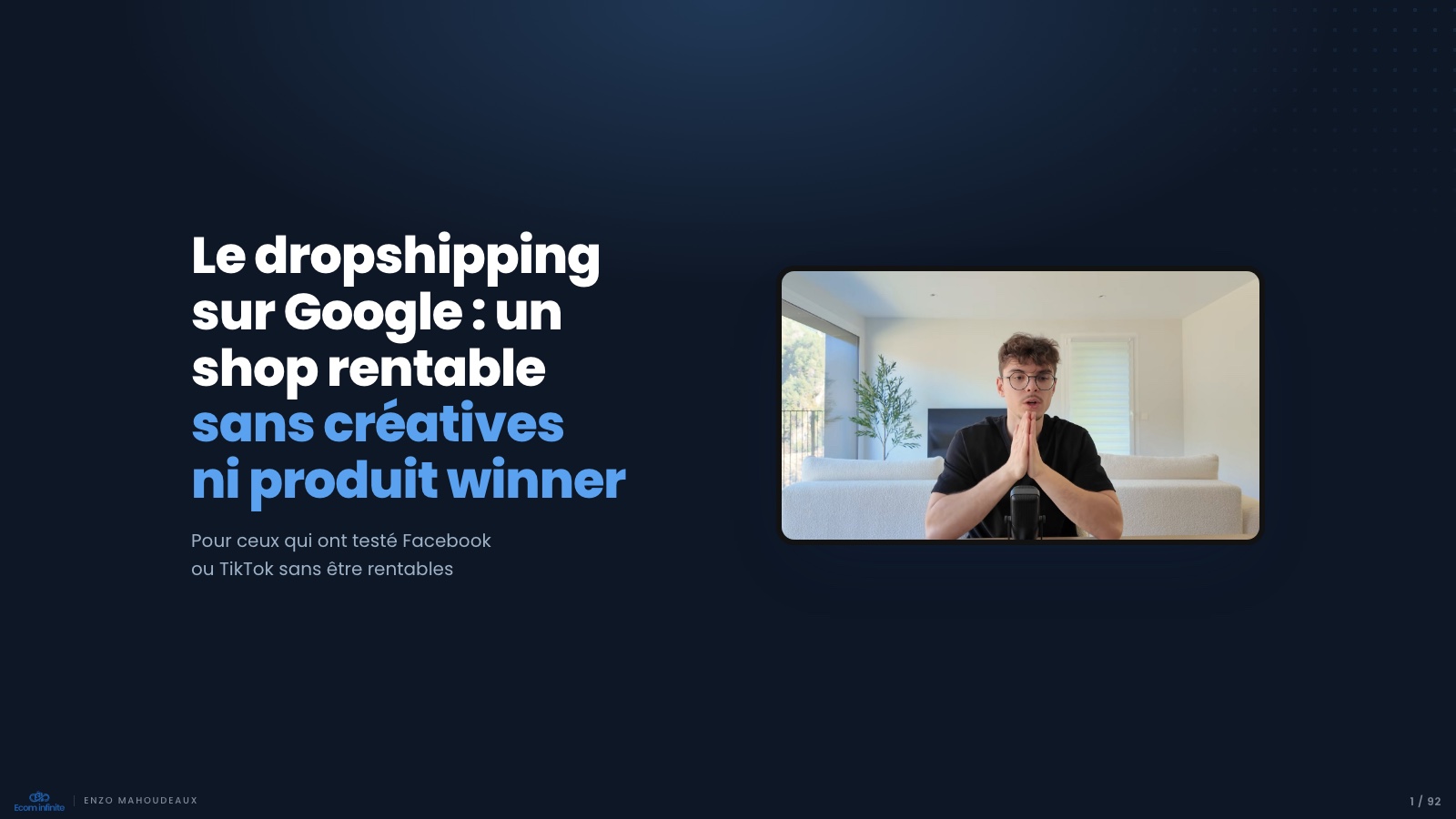 Aperçu de la présentation du webinaire