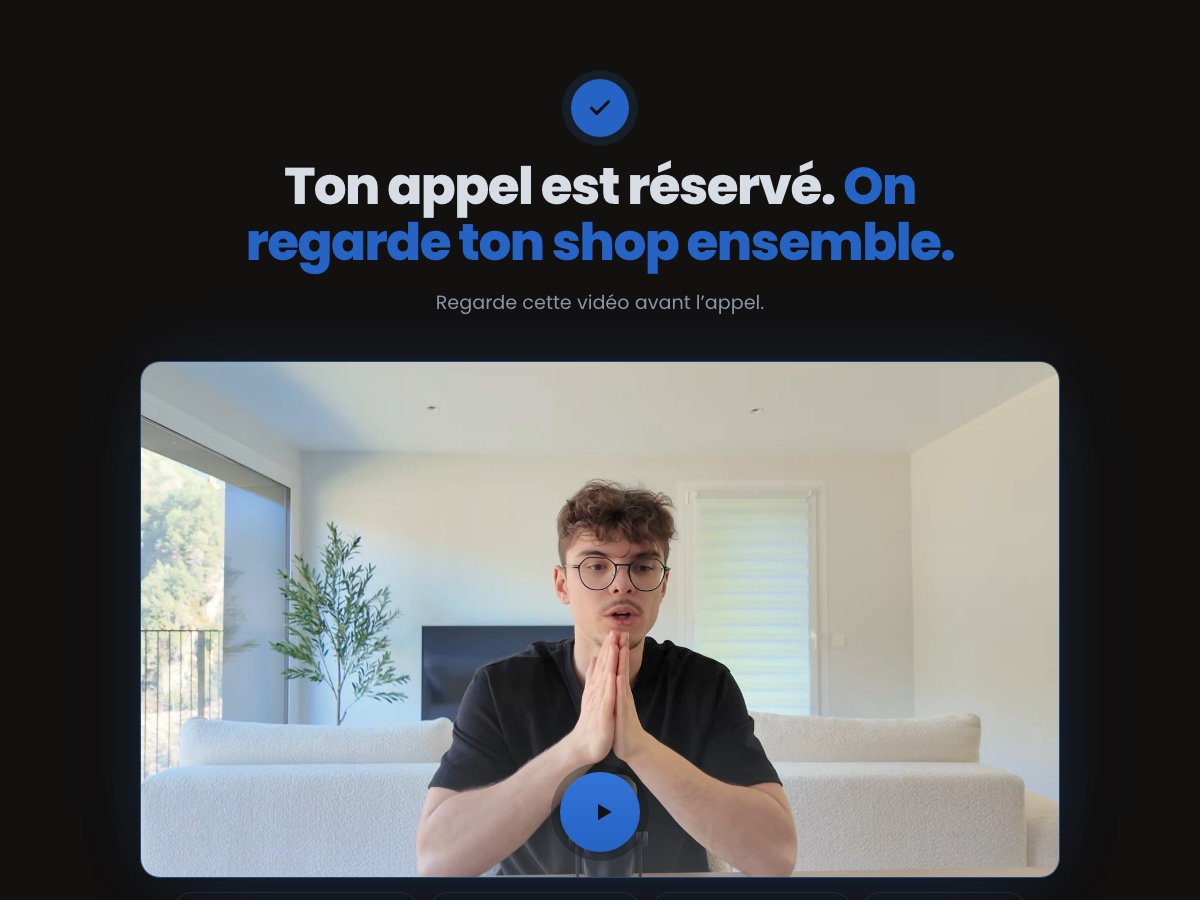 Aperçu de la page après réservation